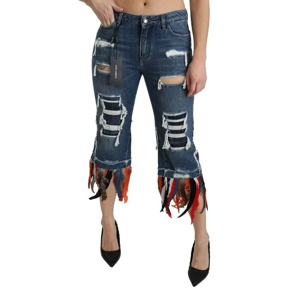 Dolce & Gabbana Chic Low Waist Cropped Jeans